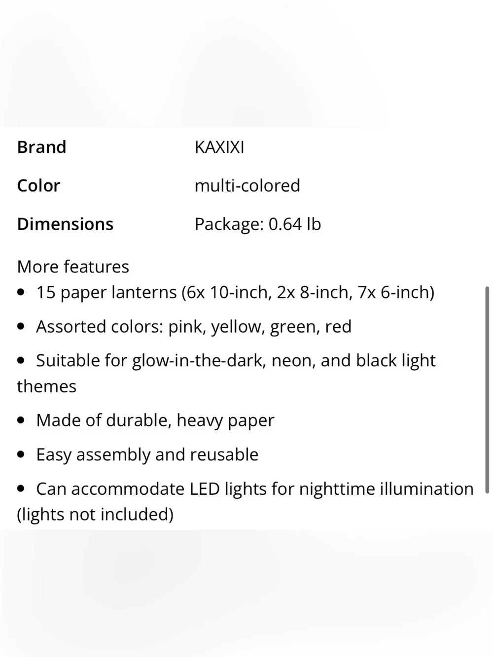 NEON GLOW-in-the-DARK Paper Lanterns 15pcs